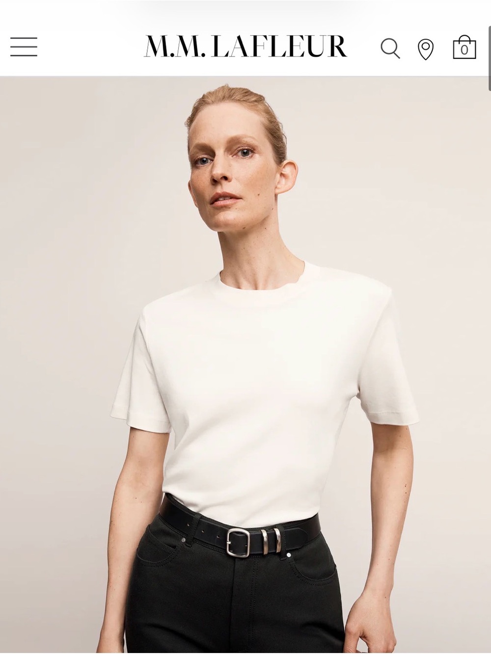 MM Lafleur Cream Short-Sleeve Crewneck Tee NWT
